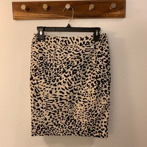 Loft animal print pencil skirt